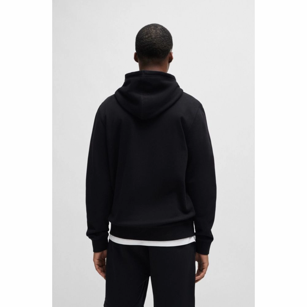 Cotton-terry hoodie with logo patch