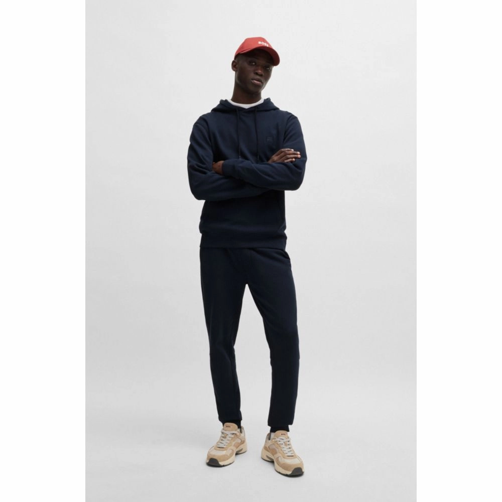 Cotton-terry hoodie with logo patch
