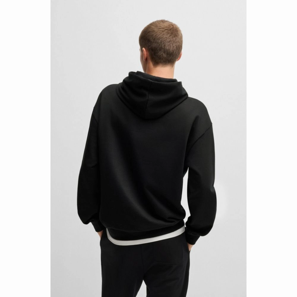 Cotton-terry hoodie with stacked smoke logo print