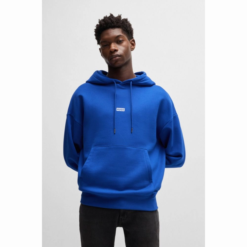 Cotton-terry loose-fit hoodie with logo details