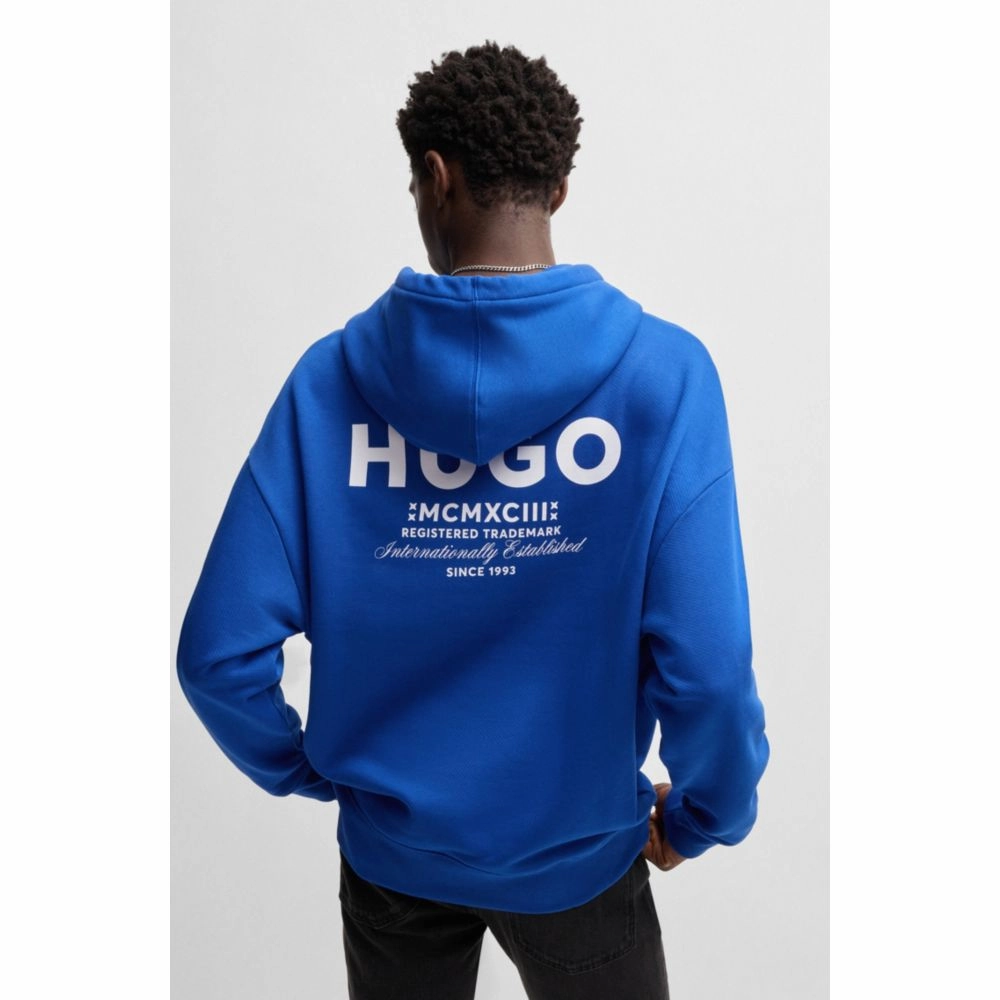 Cotton-terry loose-fit hoodie with logo details