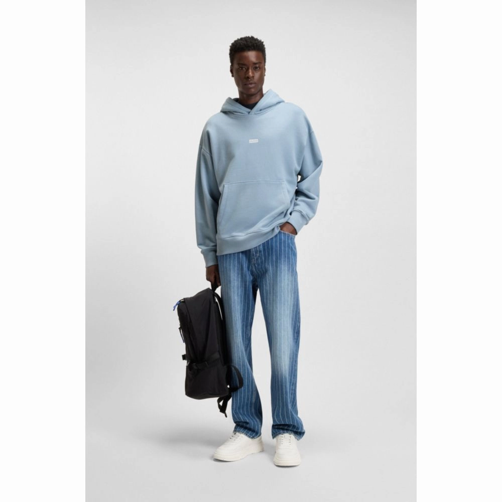 Cotton-terry loose-fit hoodie with logo details