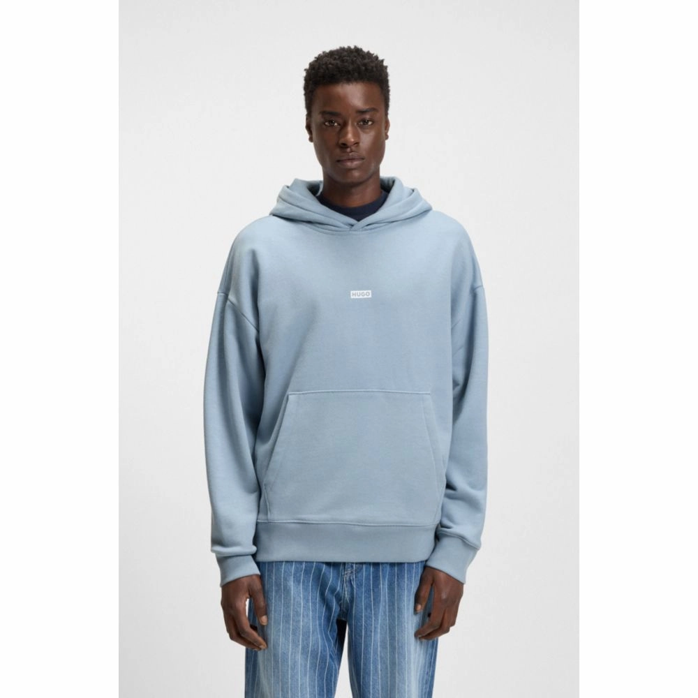 Cotton-terry loose-fit hoodie with logo details