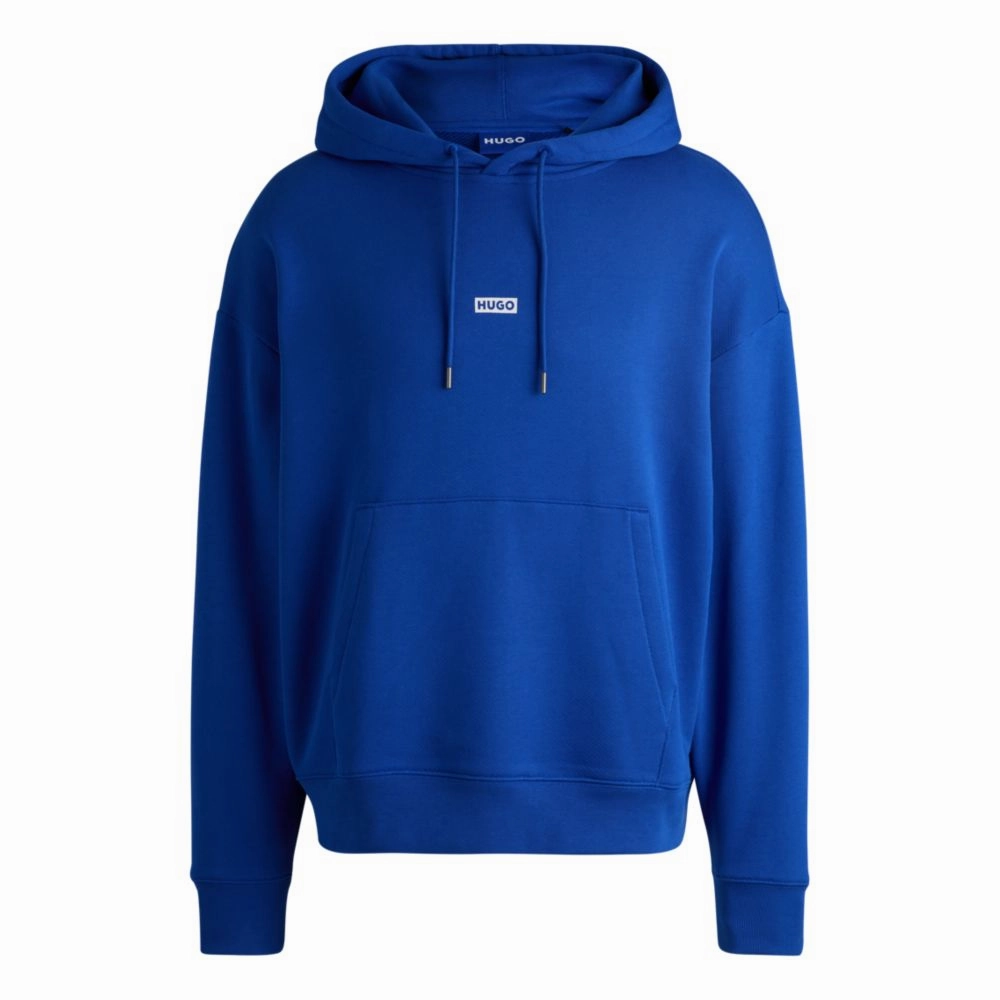Cotton-terry loose-fit hoodie with logo details