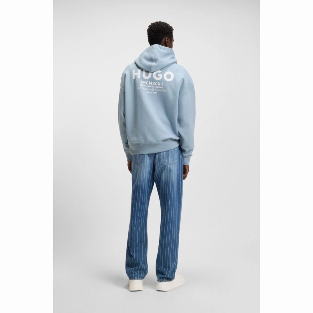 Cotton-terry loose-fit hoodie with logo details