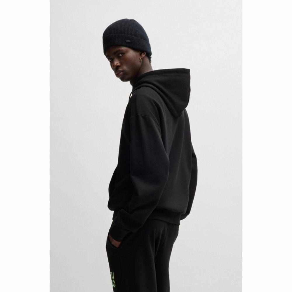 Cotton-terry regular-fit hoodie with stacked logo