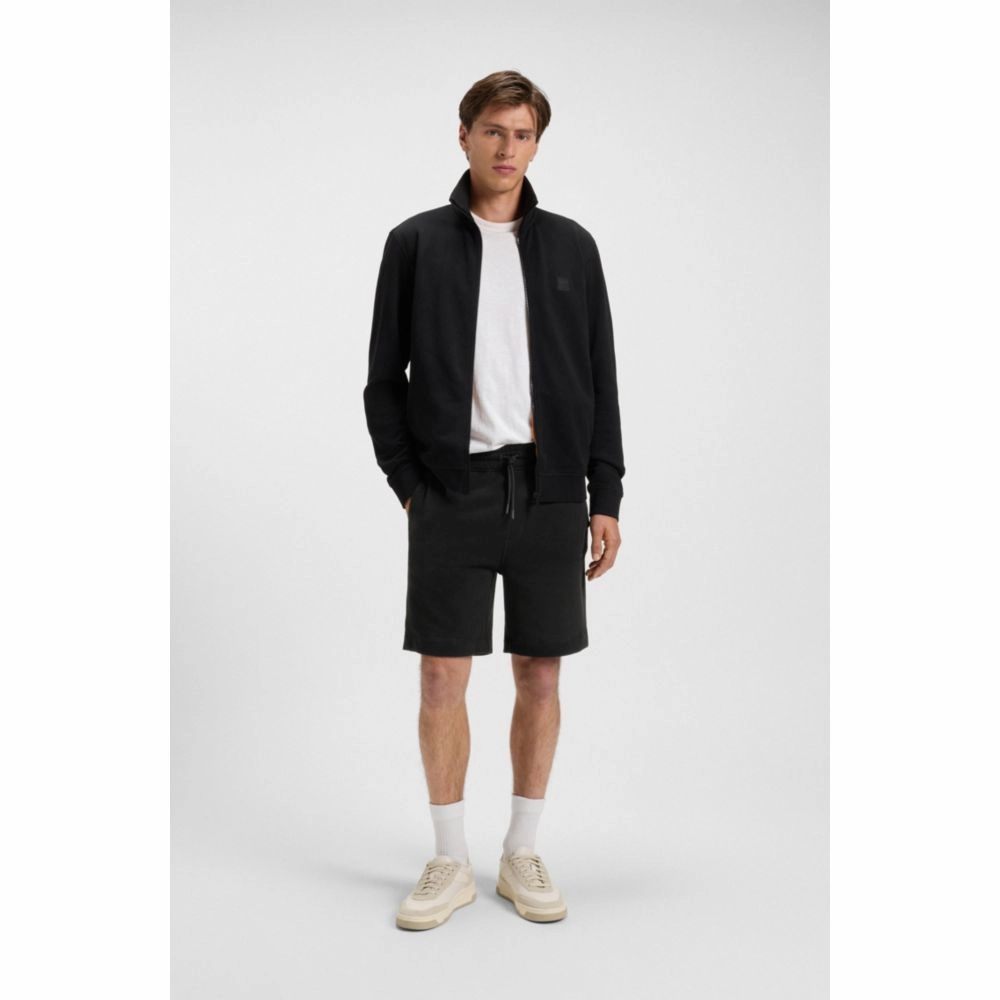 Cotton-terry regular-fit shorts with logo badge