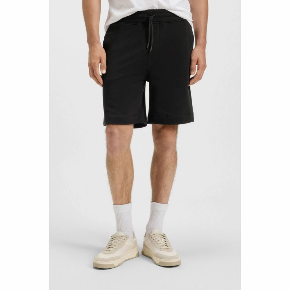 Cotton-terry regular-fit shorts with logo badge