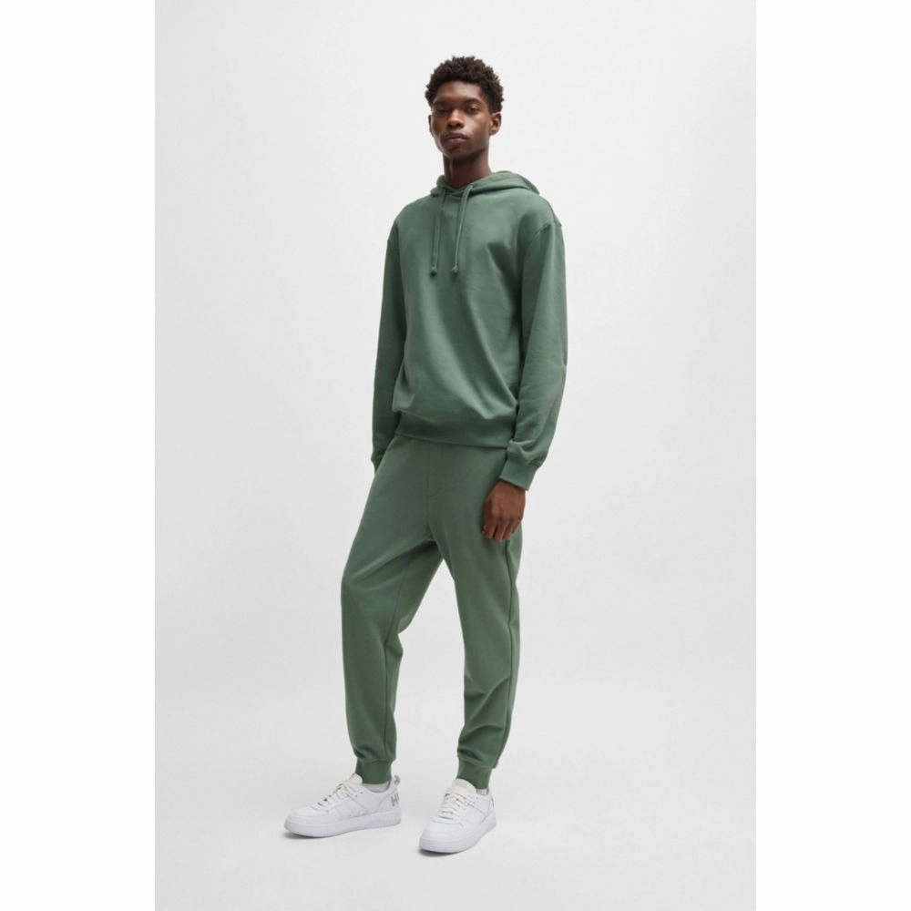 Cotton-terry relaxed-fit hoodie with logo print
