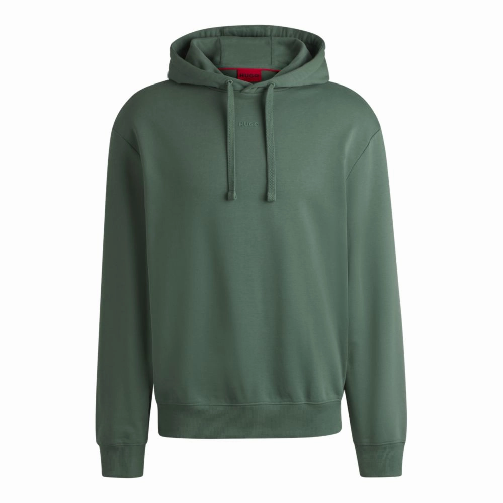 Cotton-terry relaxed-fit hoodie with logo print