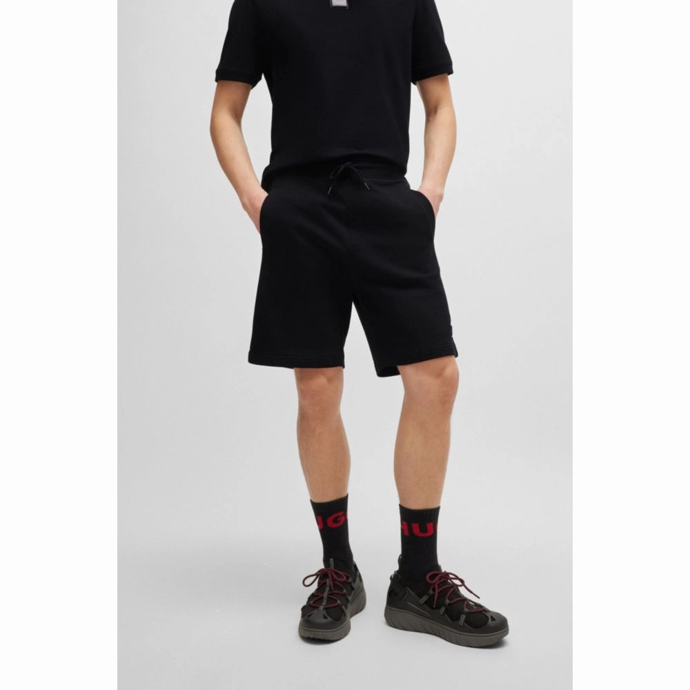 Cotton-terry relaxed-fit shorts with logo trim