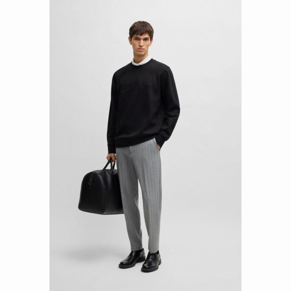 Cotton-terry relaxed-fit sweatshirt with script logo