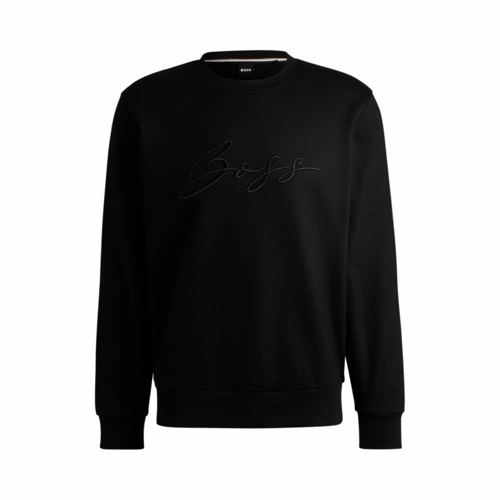 Cotton-terry relaxed-fit sweatshirt with script logo