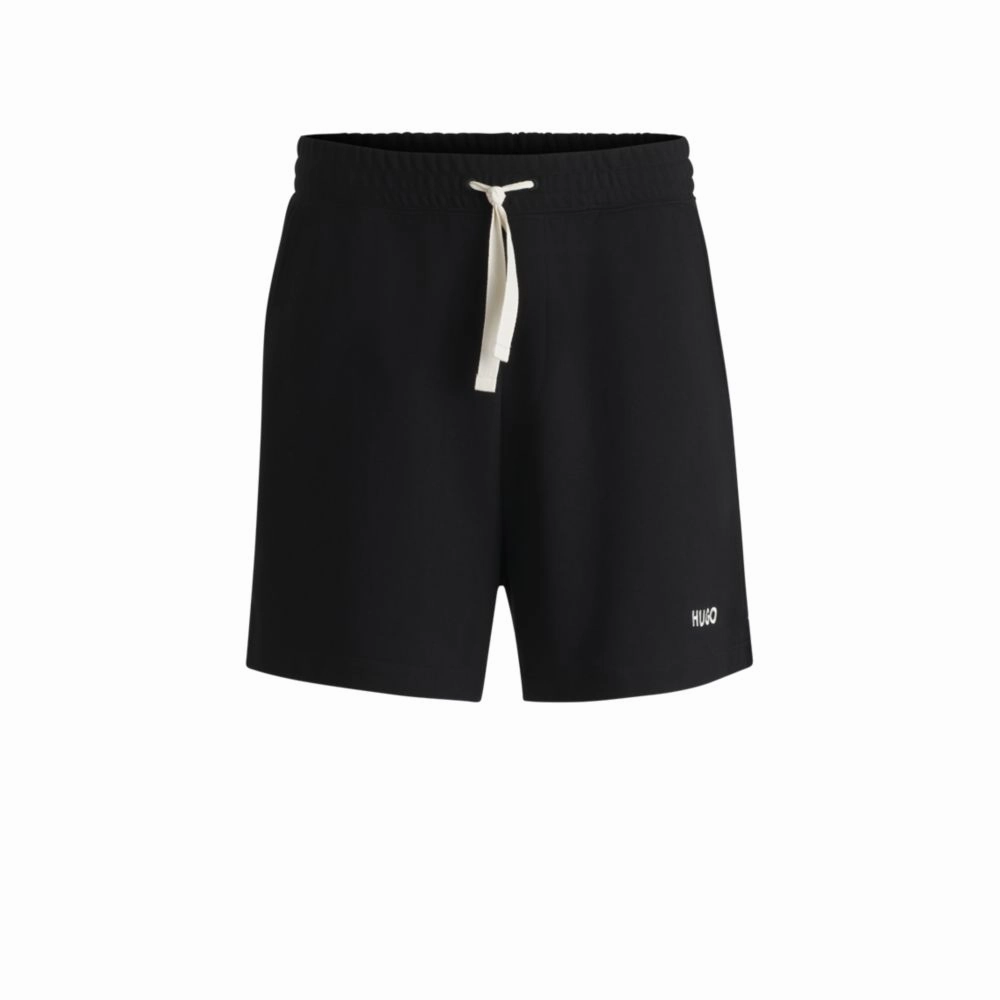 Cotton-terry shorts with contrast logo