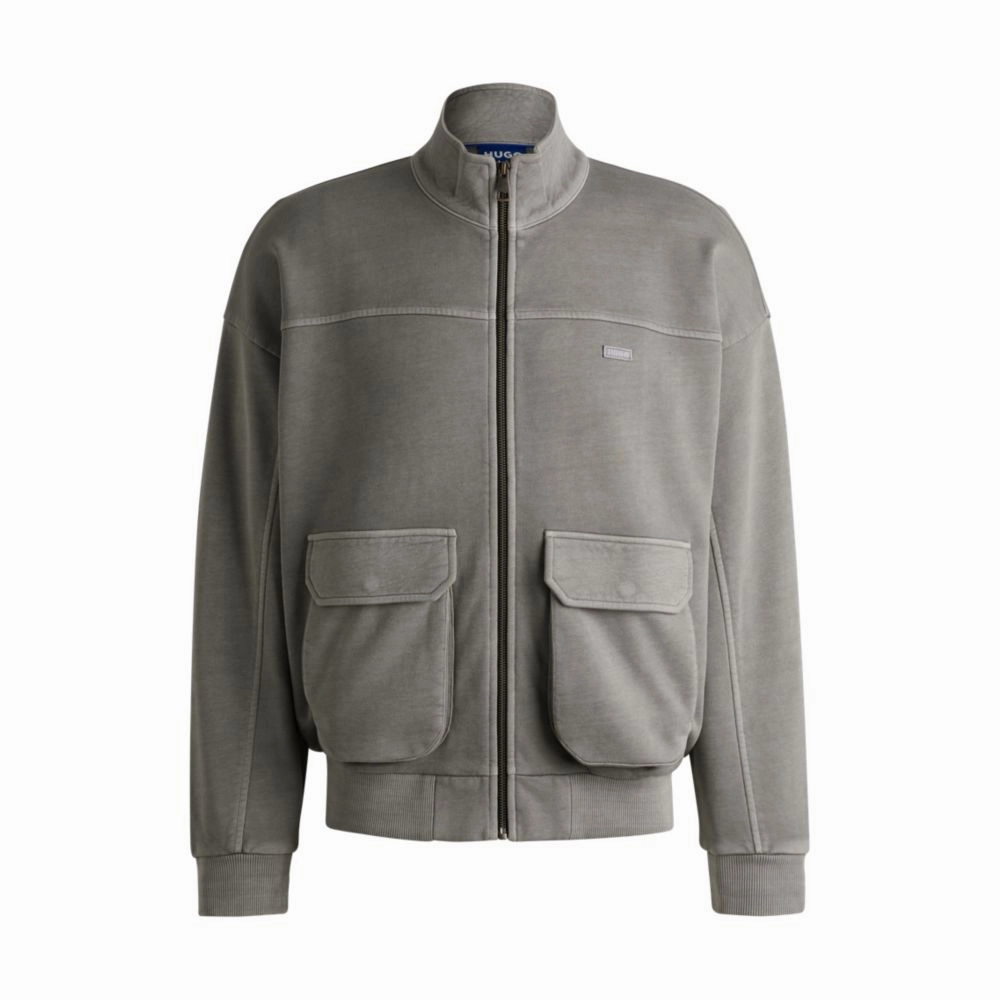 Cotton-terry sweatshirt with topstitched seams