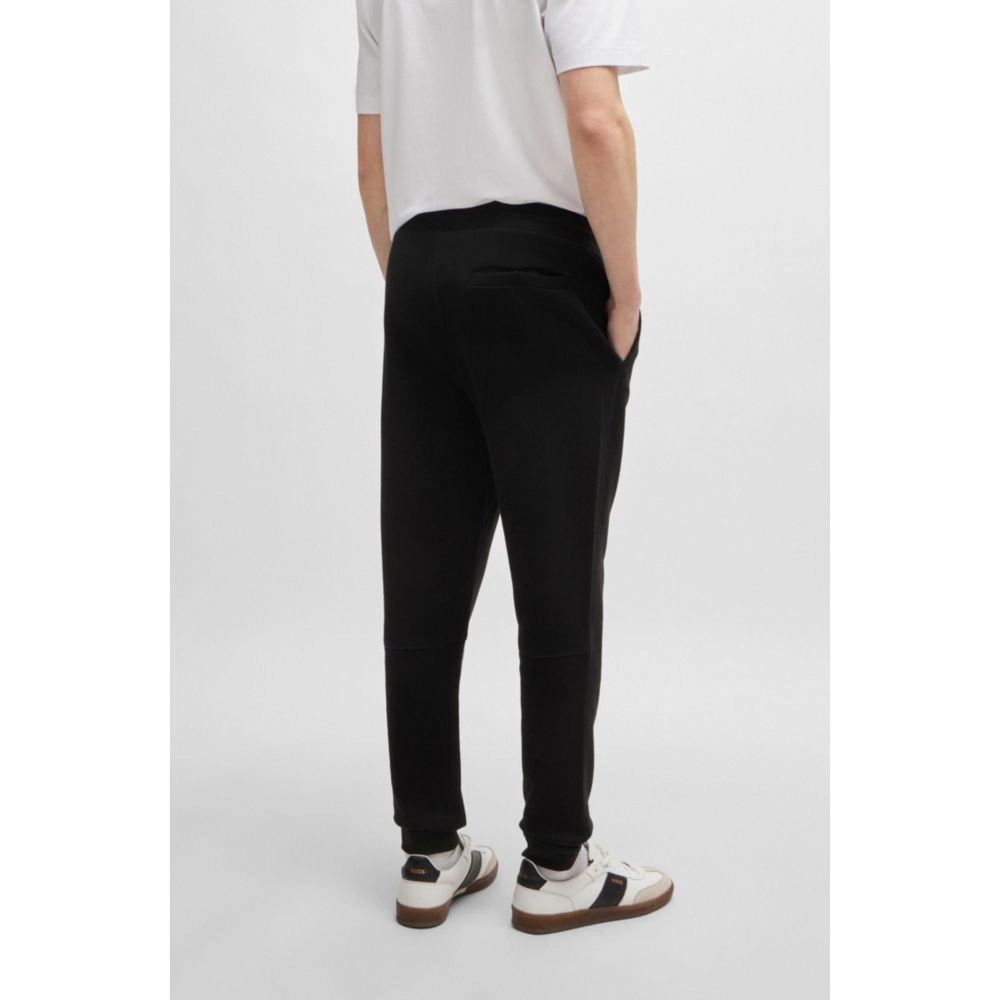 Cotton-terry tracksuit bottoms with logo patch