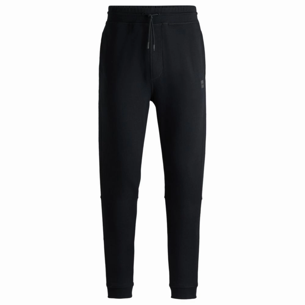 Cotton-terry tracksuit bottoms with logo patch