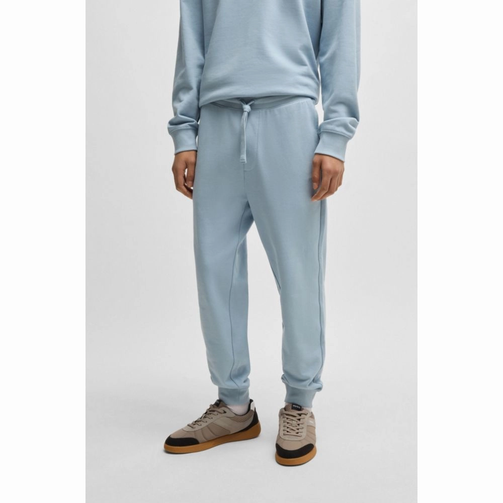 Cotton-terry tracksuit bottoms with logo print