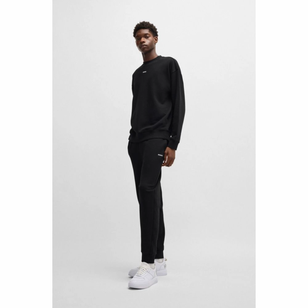 Cotton-terry tracksuit bottoms with logo print