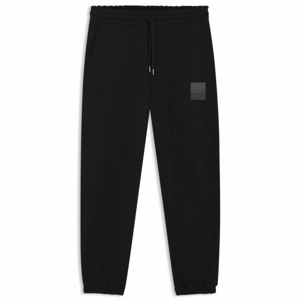 Cotton-terry tracksuit bottoms with split logo
