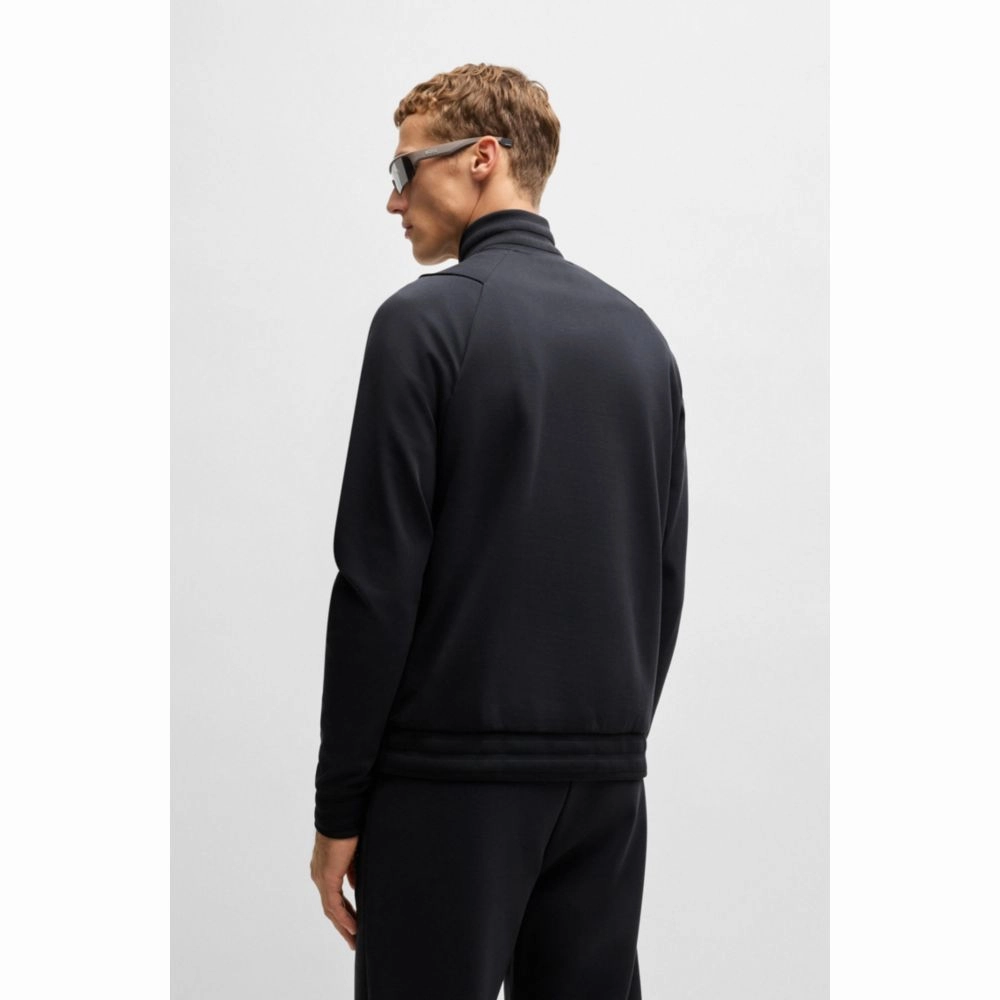 Cotton zip-neck sweatshirt with Double B monogram