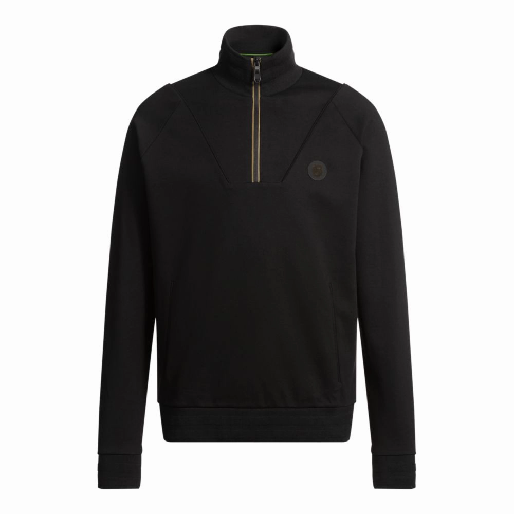 Cotton zip-neck sweatshirt with Double B monogram
