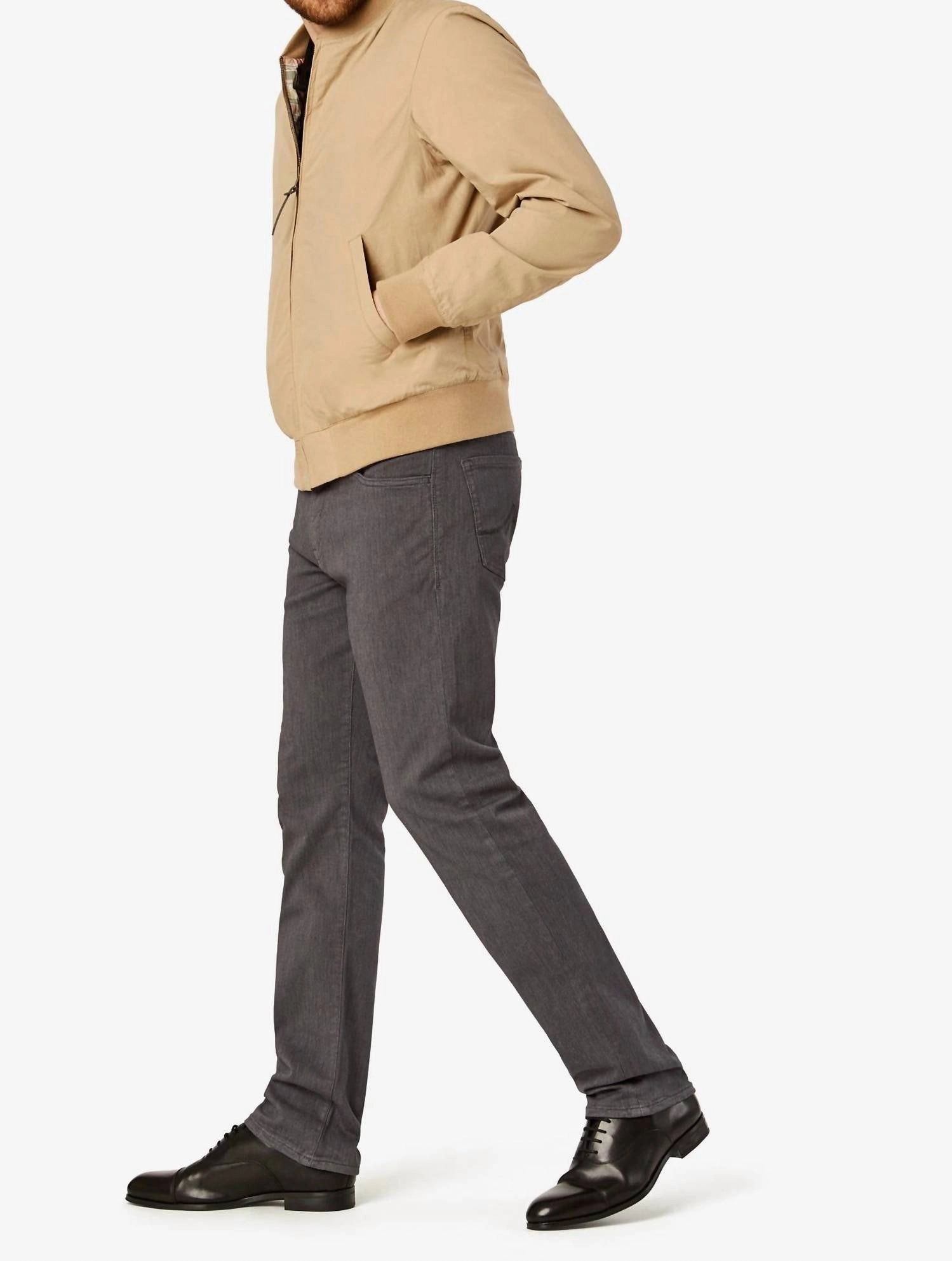 Courage Straight Leg Pants In Grey Diagonal