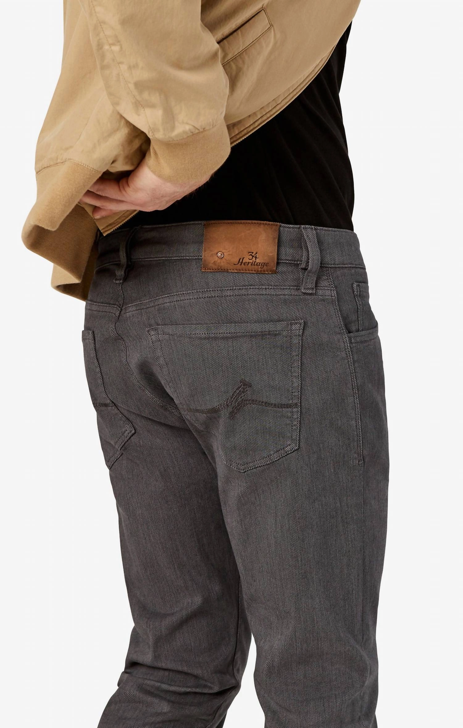 Courage Straight Leg Pants In Grey Diagonal