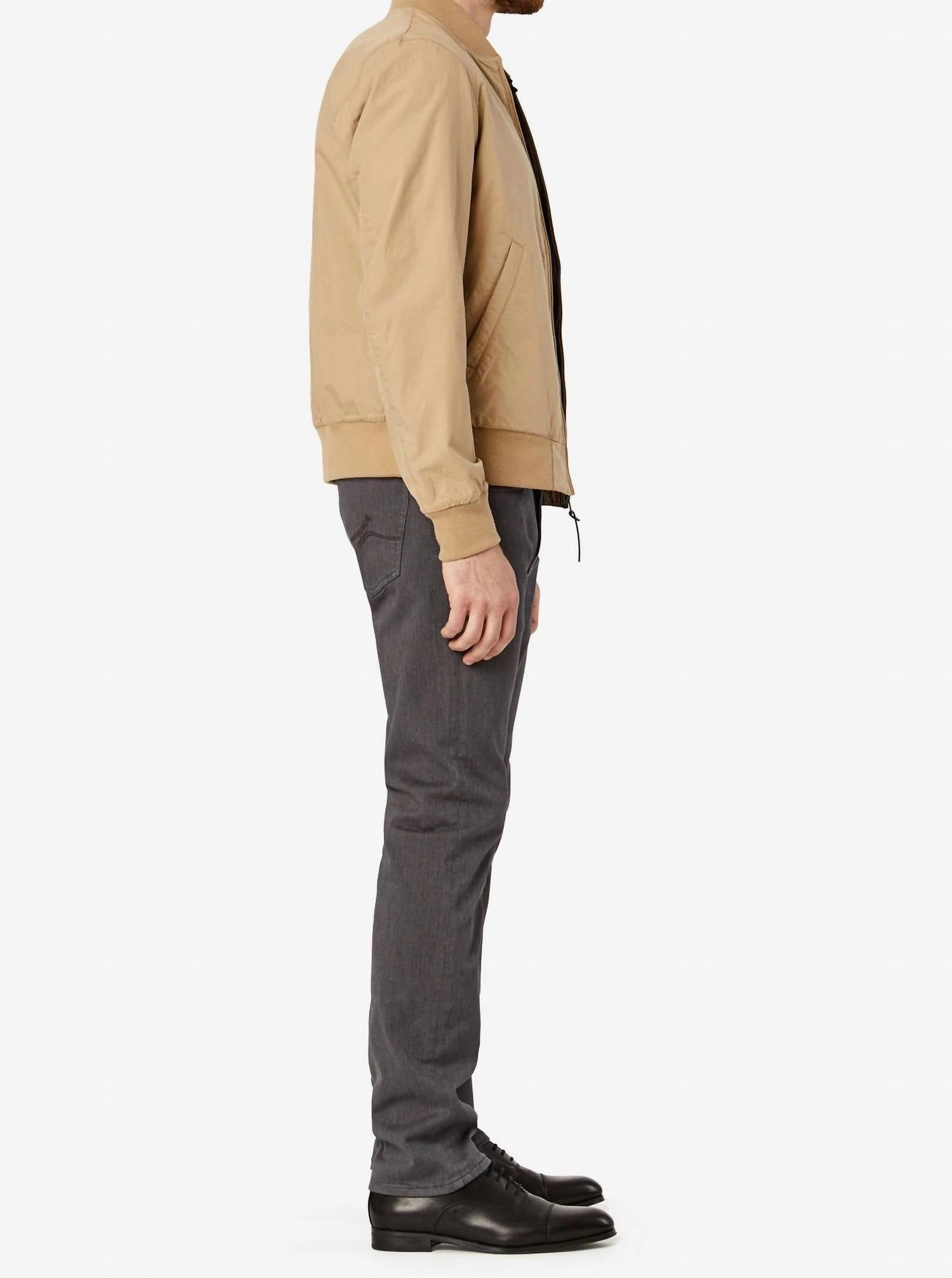 Courage Straight Leg Pants In Grey Diagonal