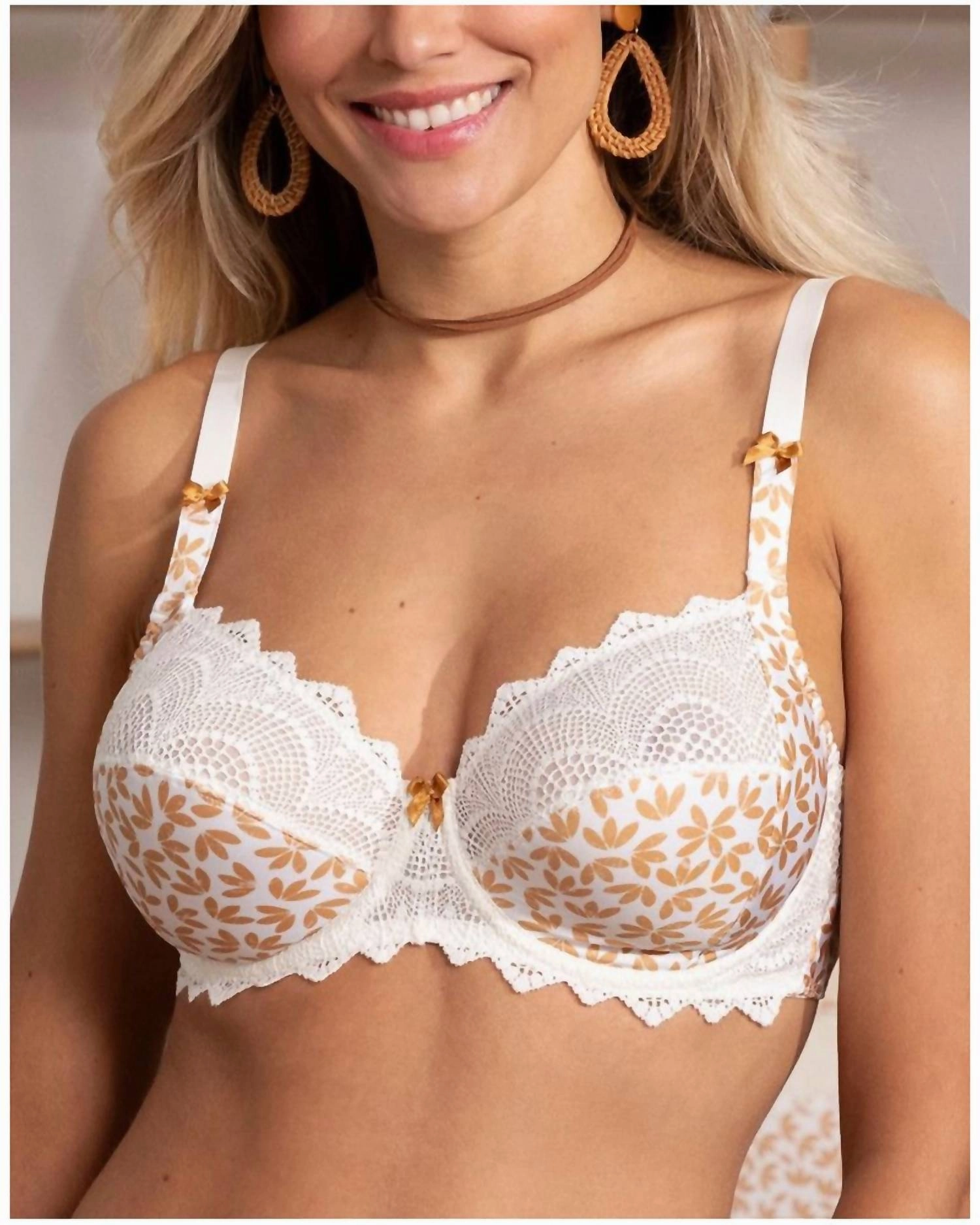 Crochet Boheme 3 Parts Full Cup Bra In Camel Boheme