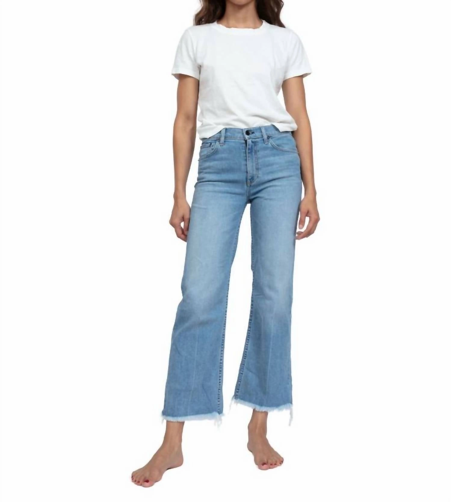 Crop Wide Leg Jeans In Keel Over