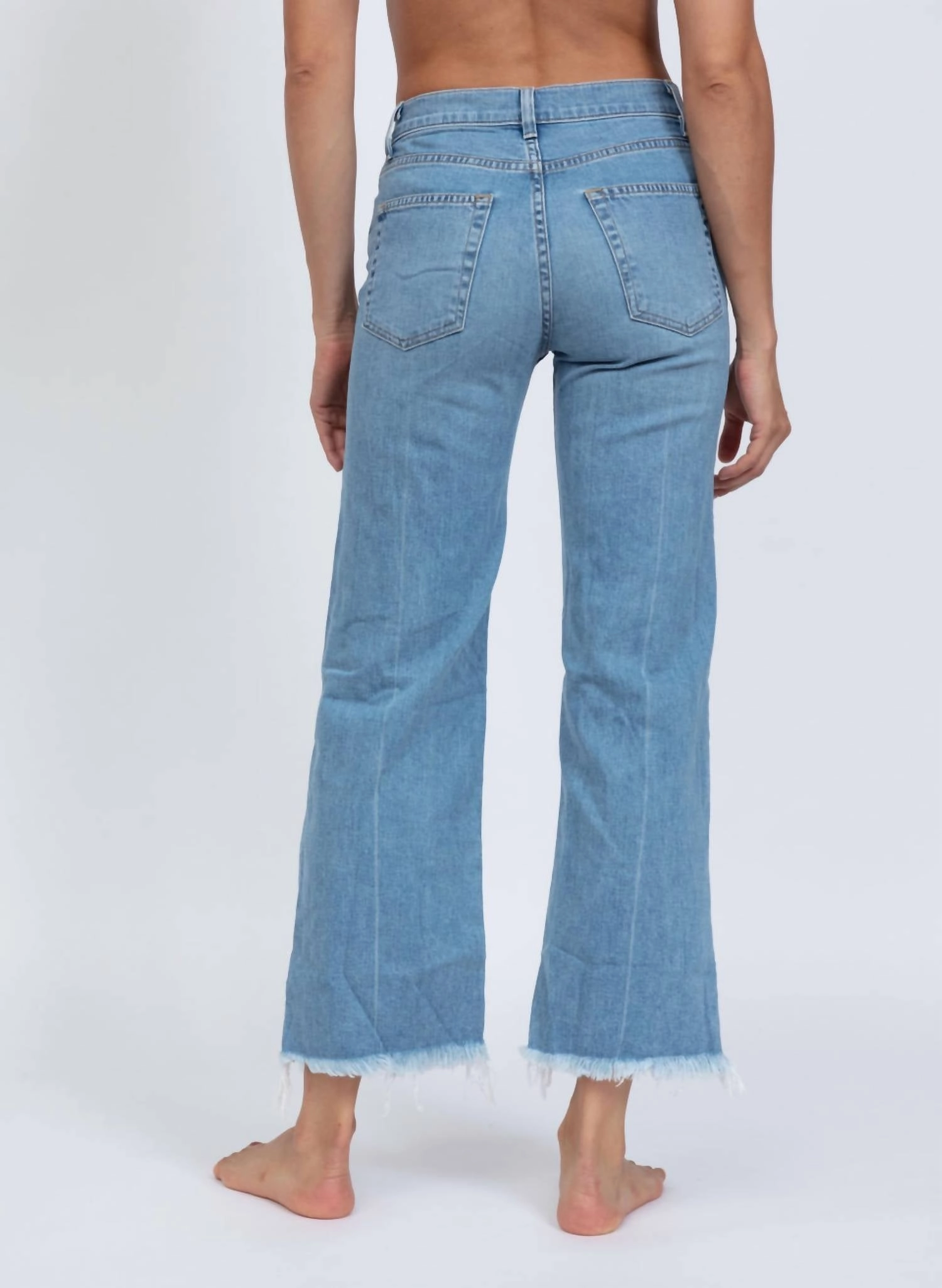 Crop Wide Leg Jeans In Keel Over