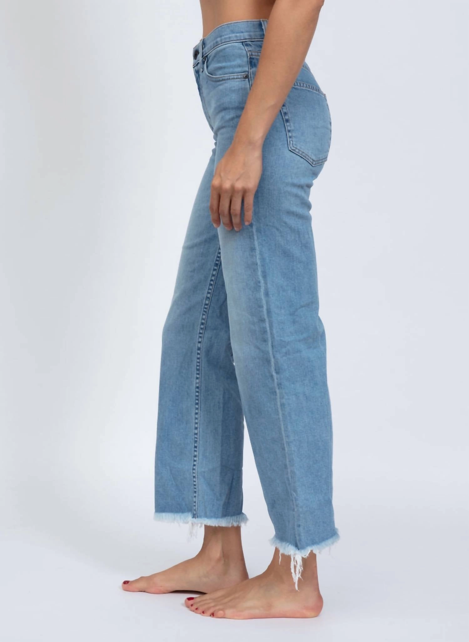 Crop Wide Leg Jeans In Keel Over