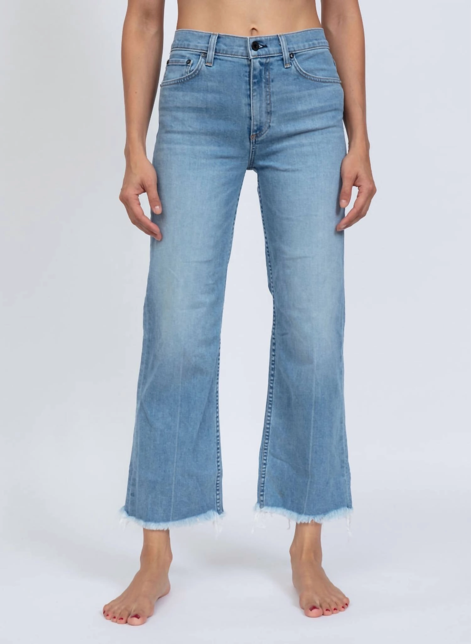 Crop Wide Leg Jeans In Keel Over