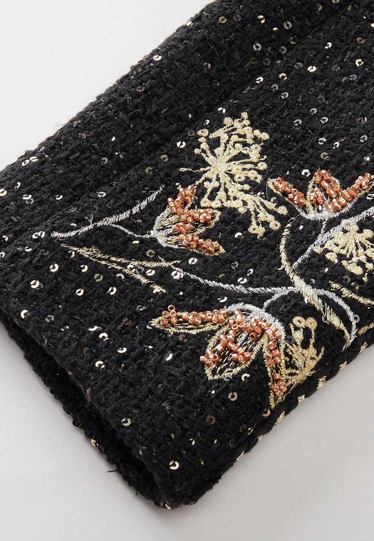 Cropped Embroidery-detail Patch-pocket Jacket