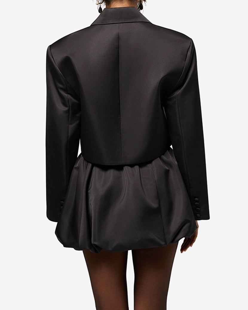 Cropped Satin Blazer