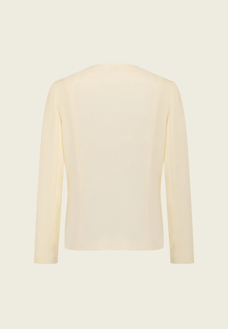 Custard Beaded Crepe Jacket