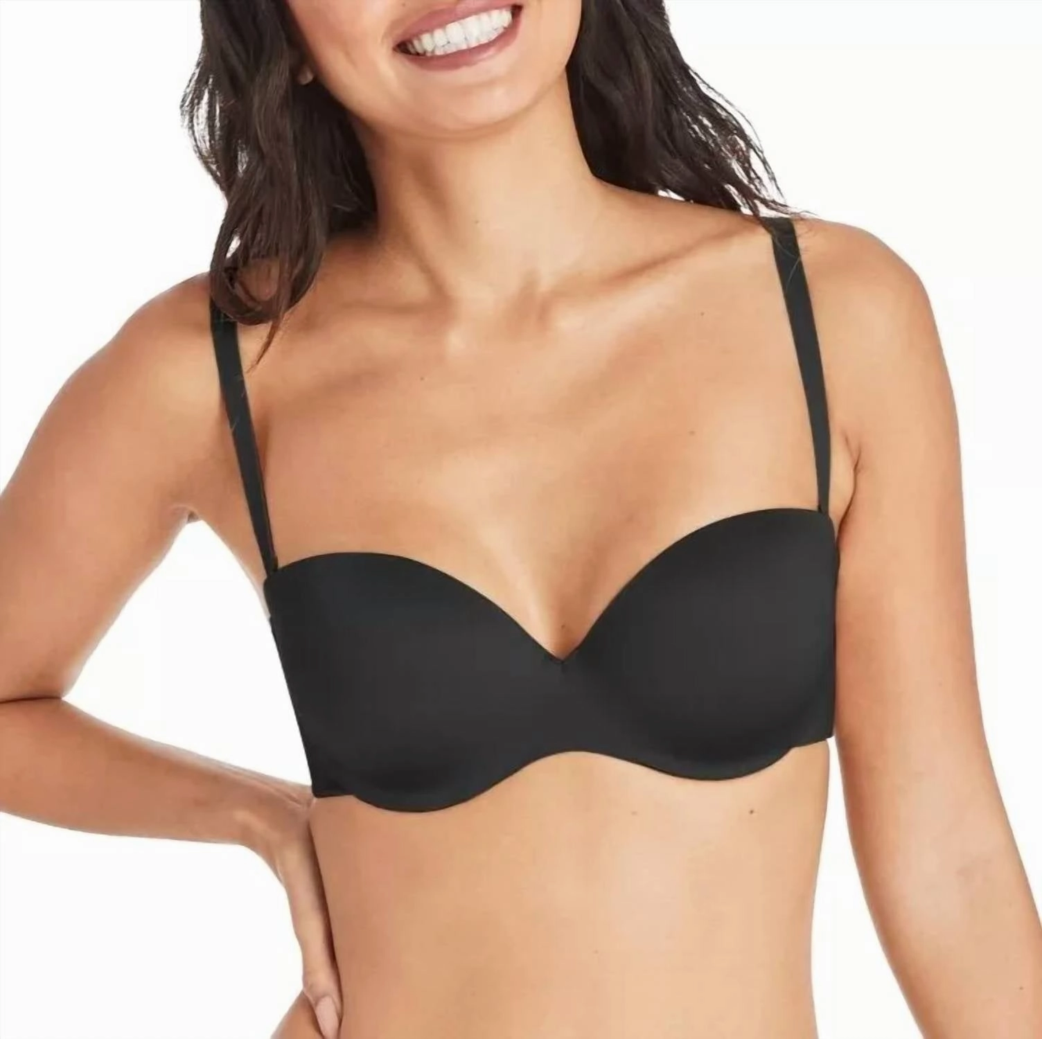 Custom Lift Strapless Underwire Bra In Black