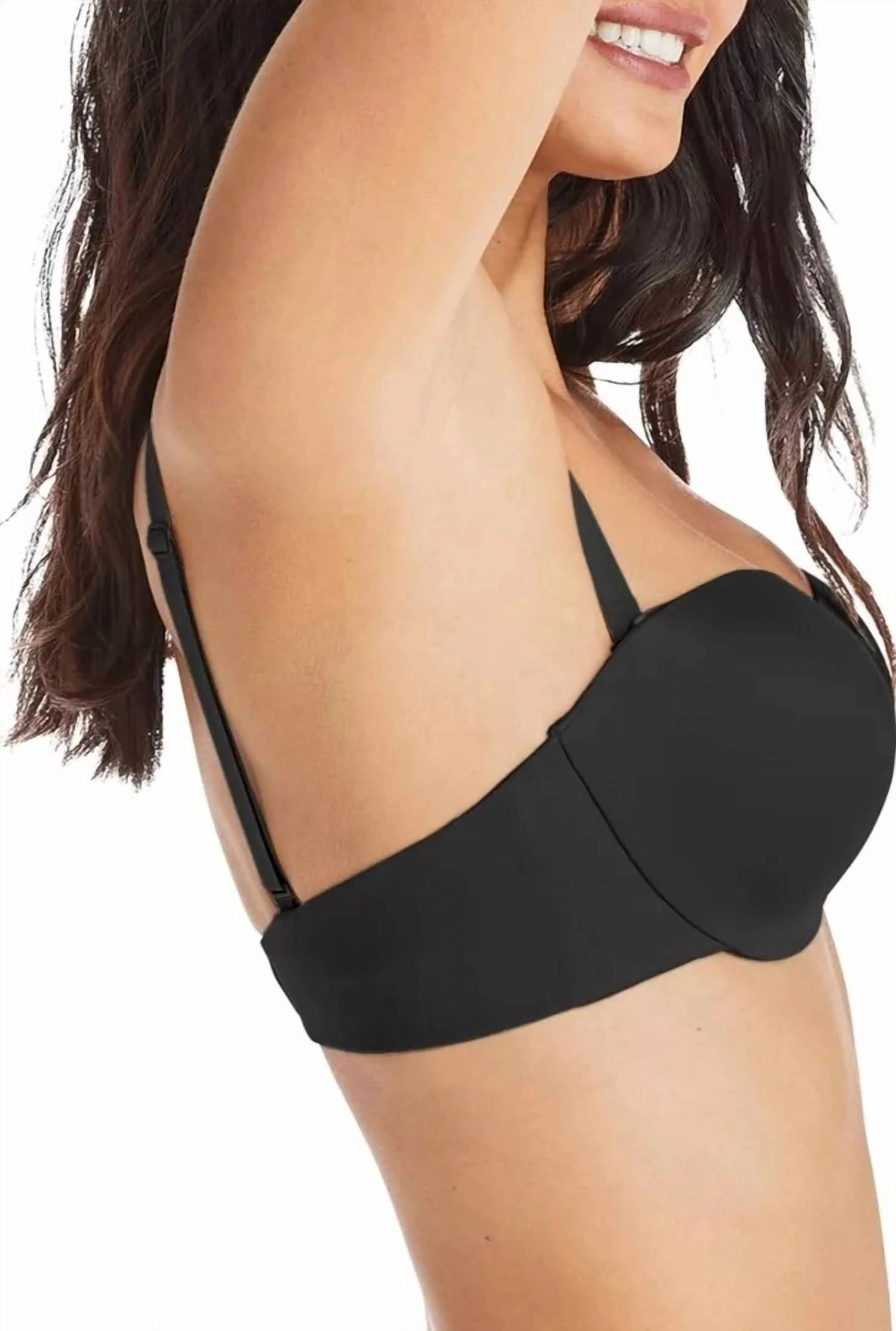 Custom Lift Strapless Underwire Bra In Black