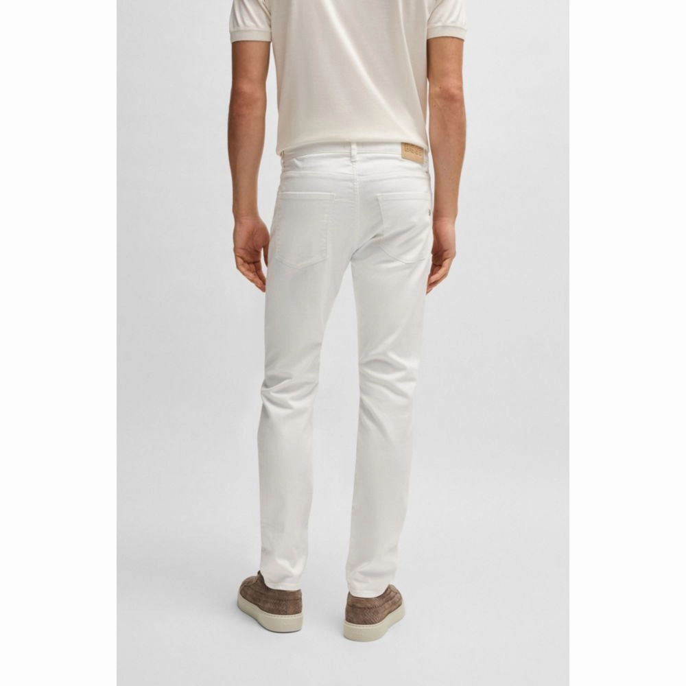 Delaware slim-fit jeans in white stretch denim