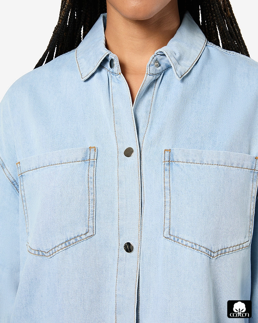 Denim Cuff Shirt