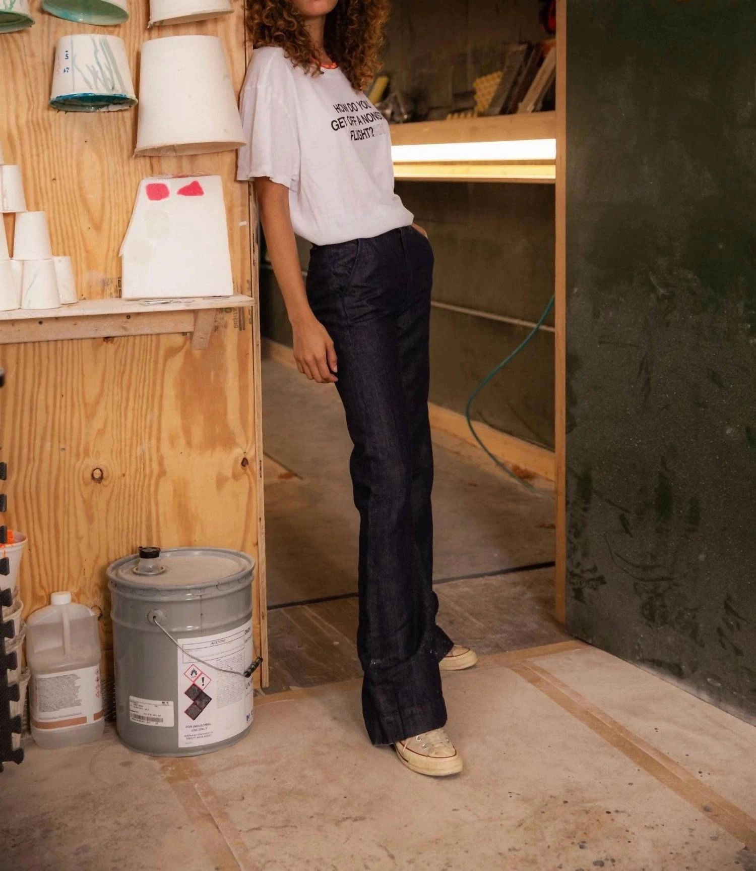 Denim Trouser Jean In Indigo Linen