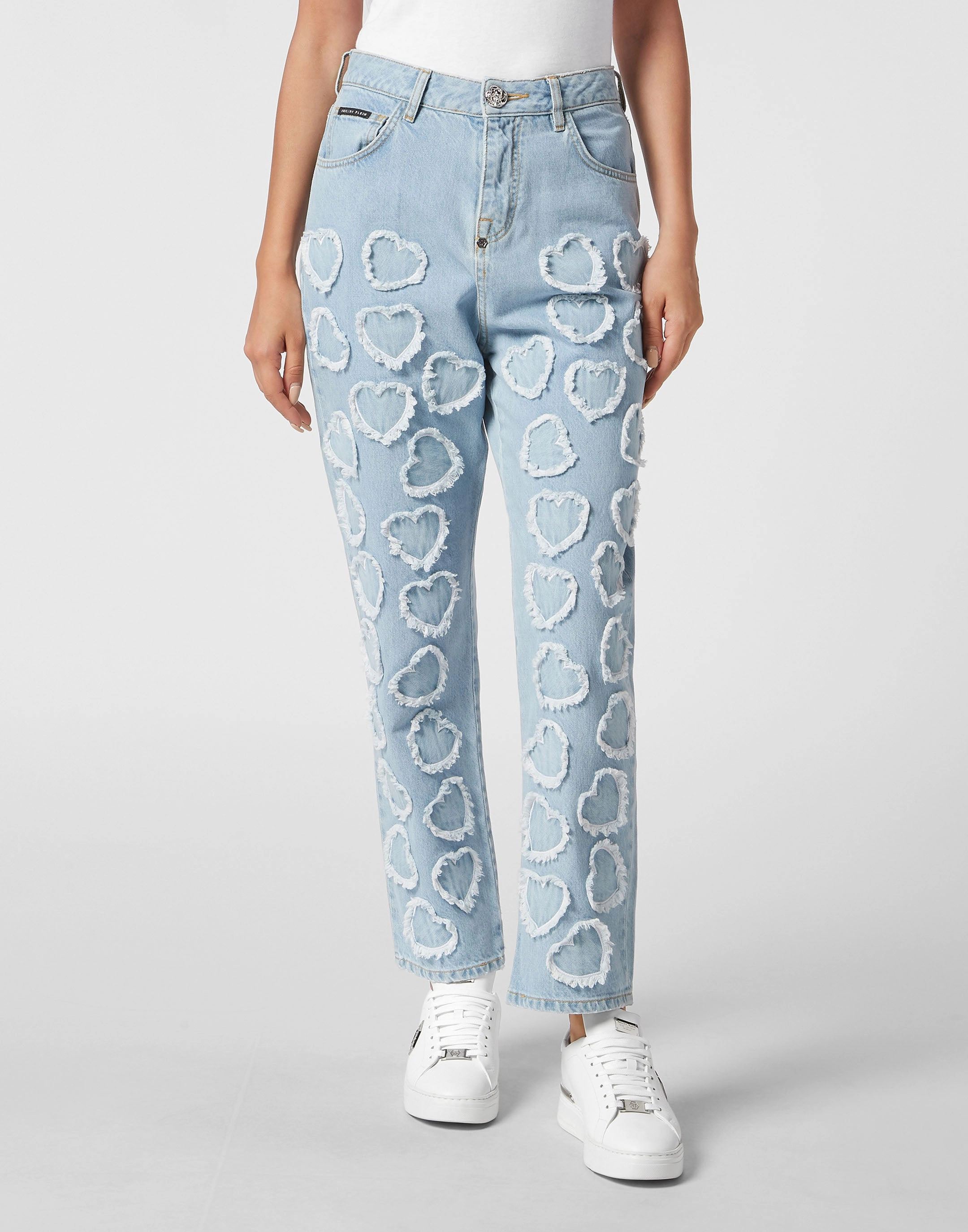 Denim Trousers Loose Fit Heart