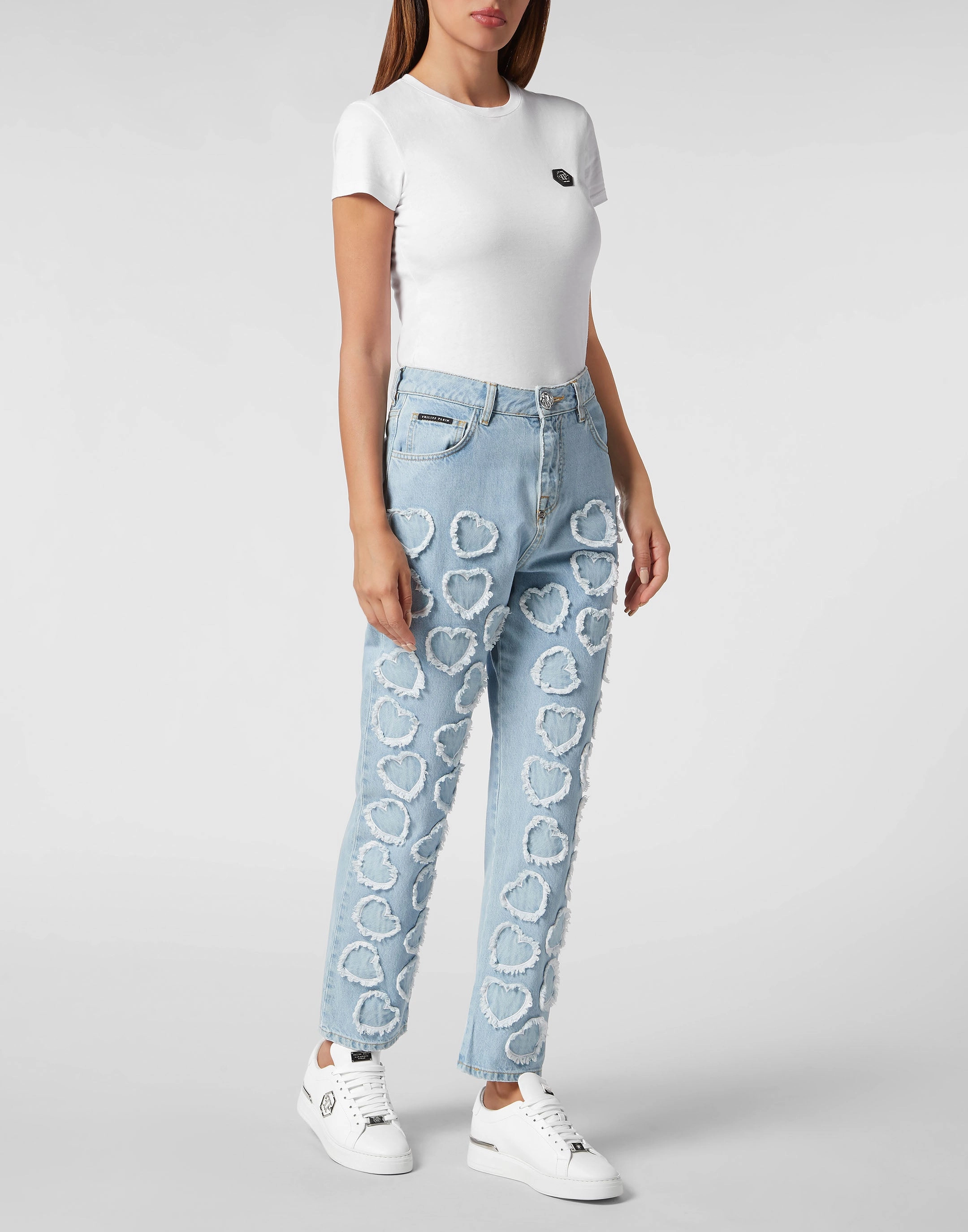 Denim Trousers Loose Fit Heart