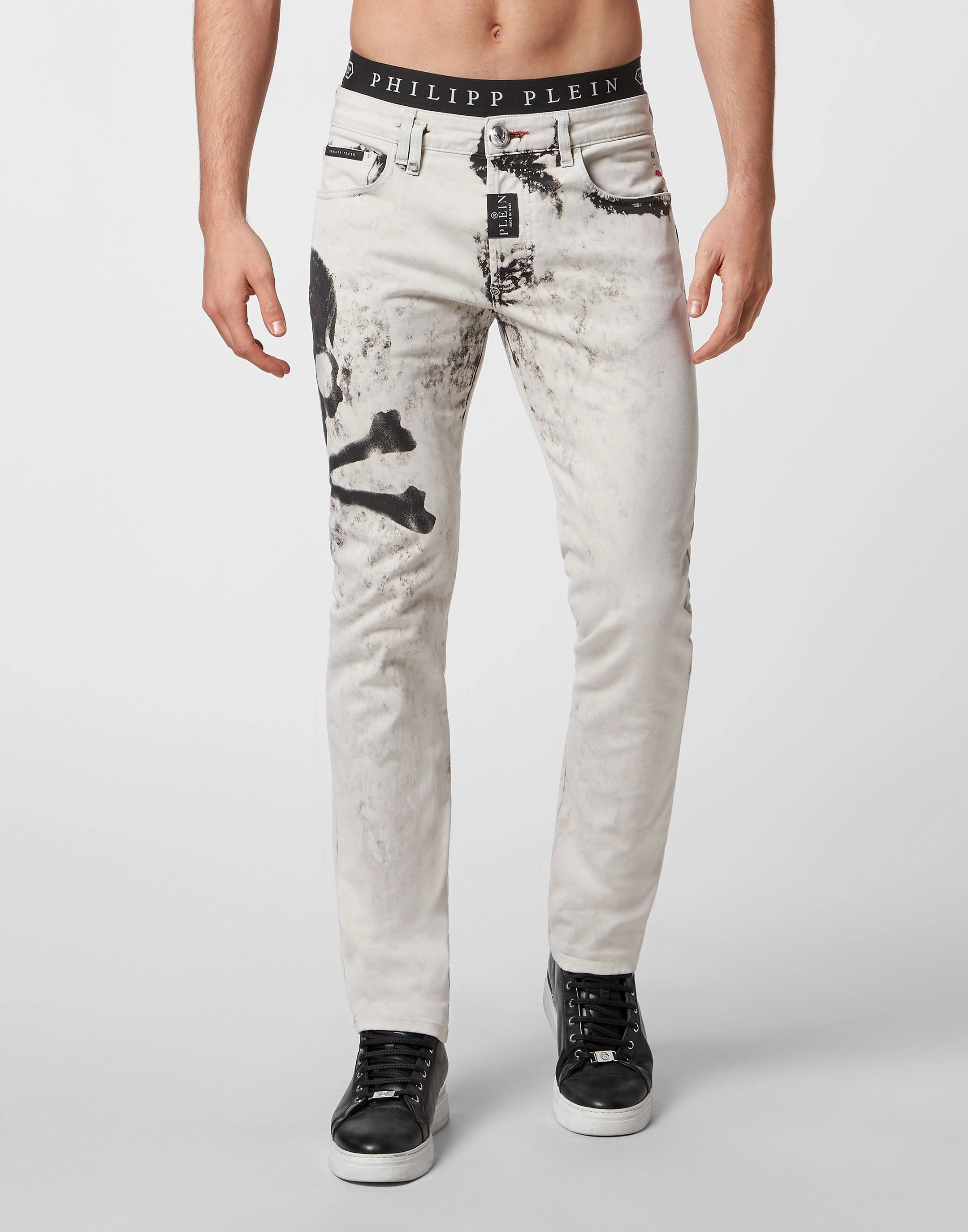 Denim Trousers Super Straight Cut Skull