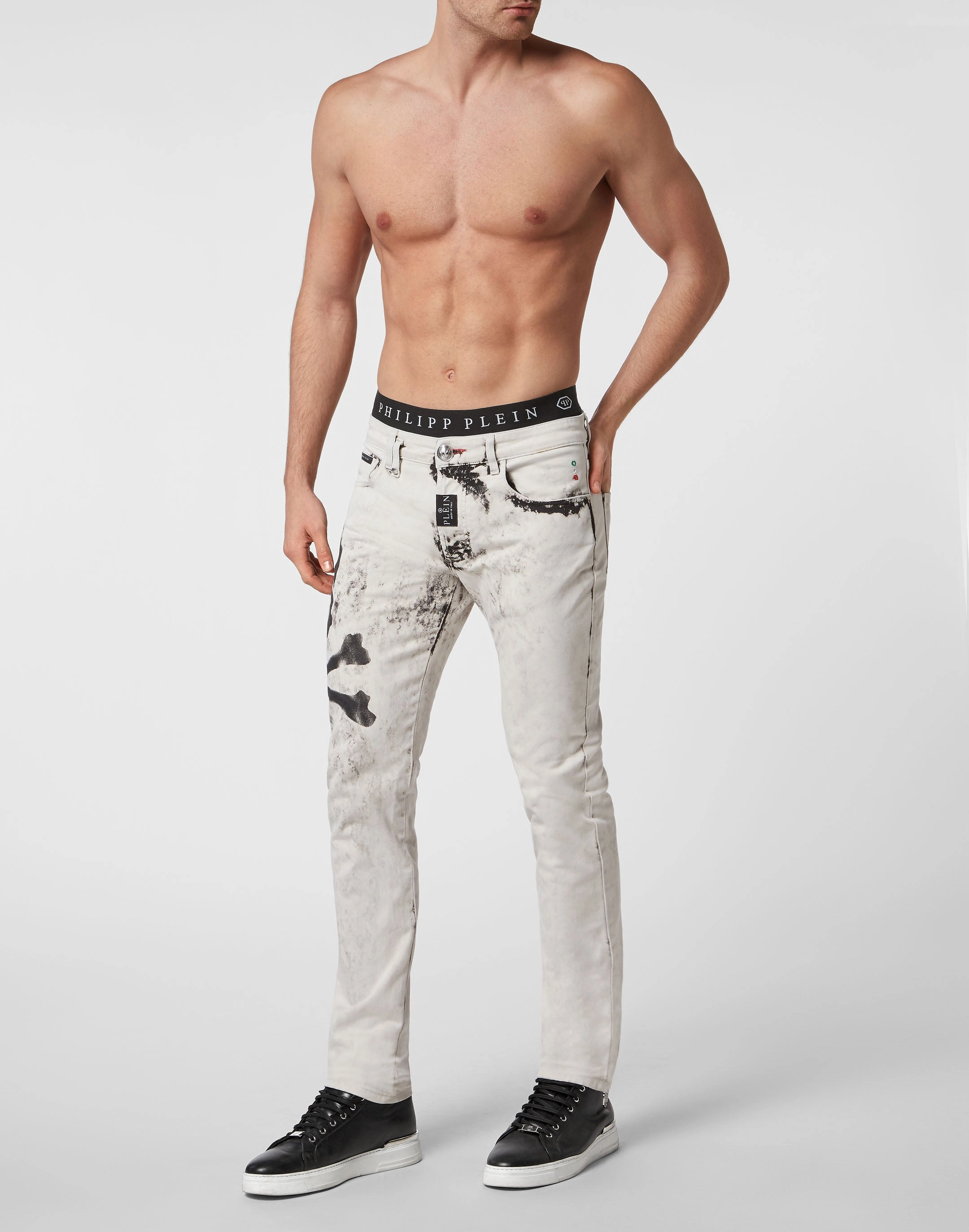 Denim Trousers Super Straight Cut Skull
