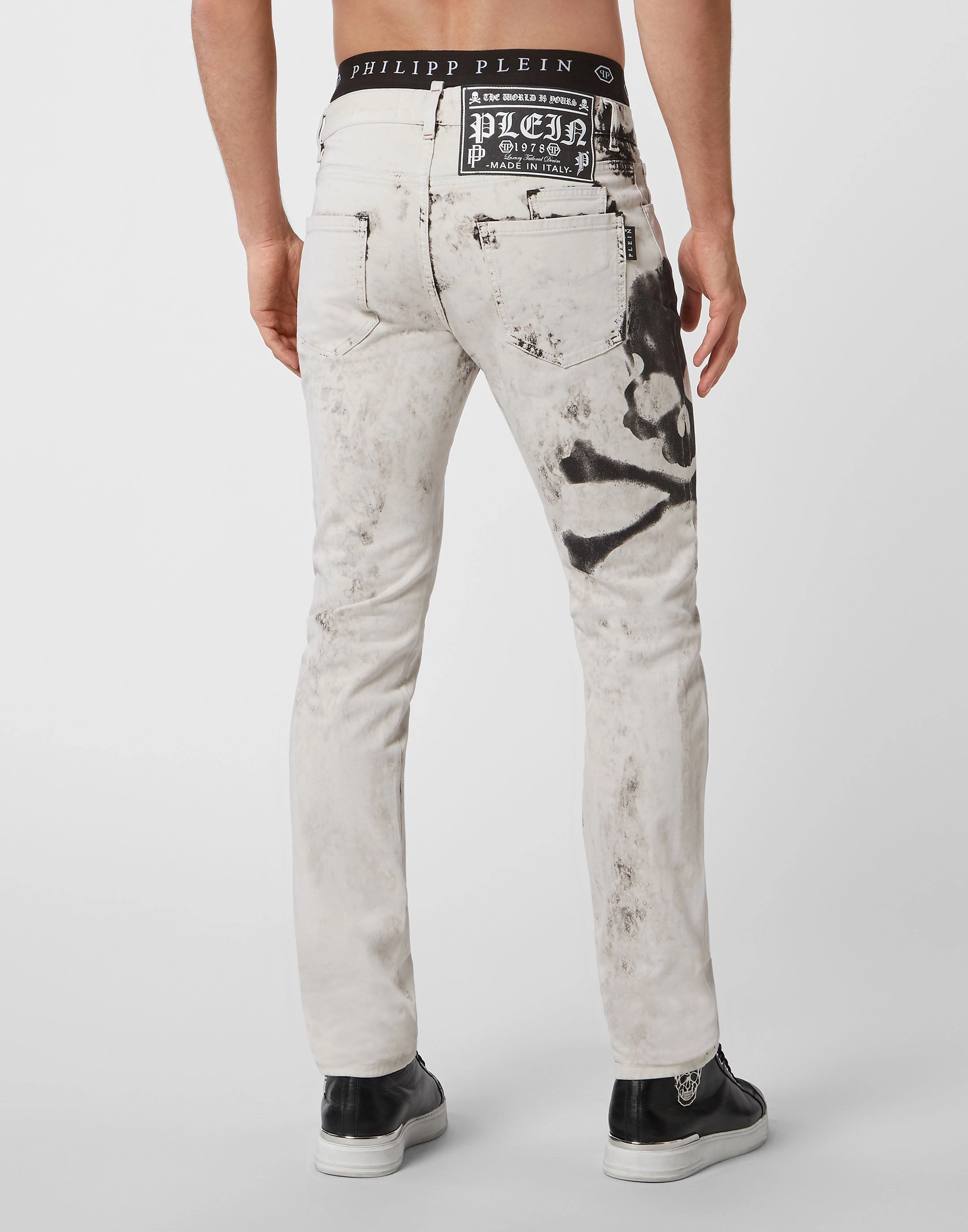 Denim Trousers Super Straight Cut Skull