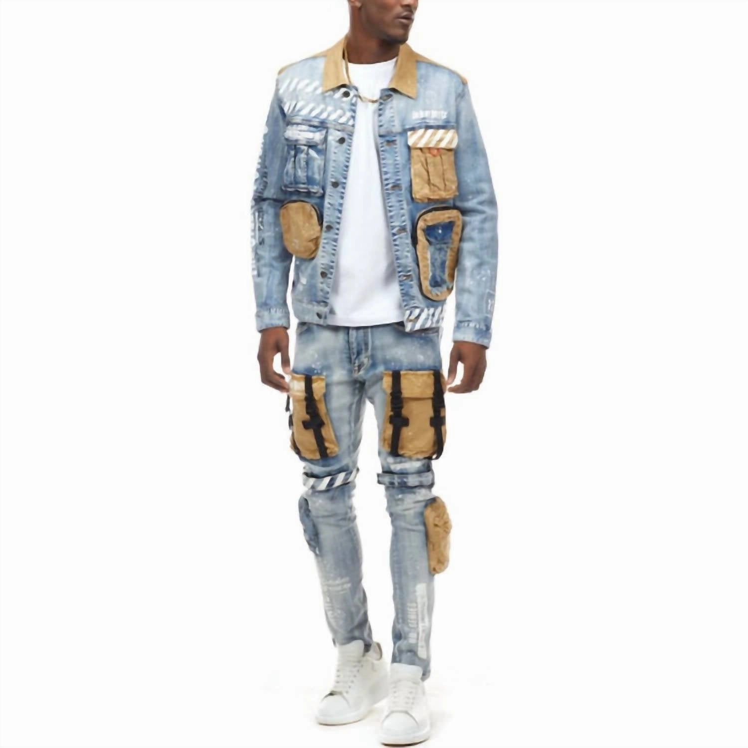 Denim Utility Jeans In Bowery Blue