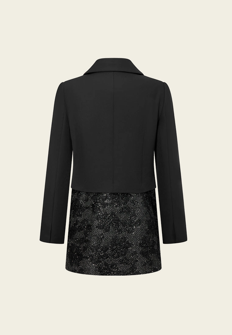 Detachable Layered Frayed Lurex Lace-detail Jacket