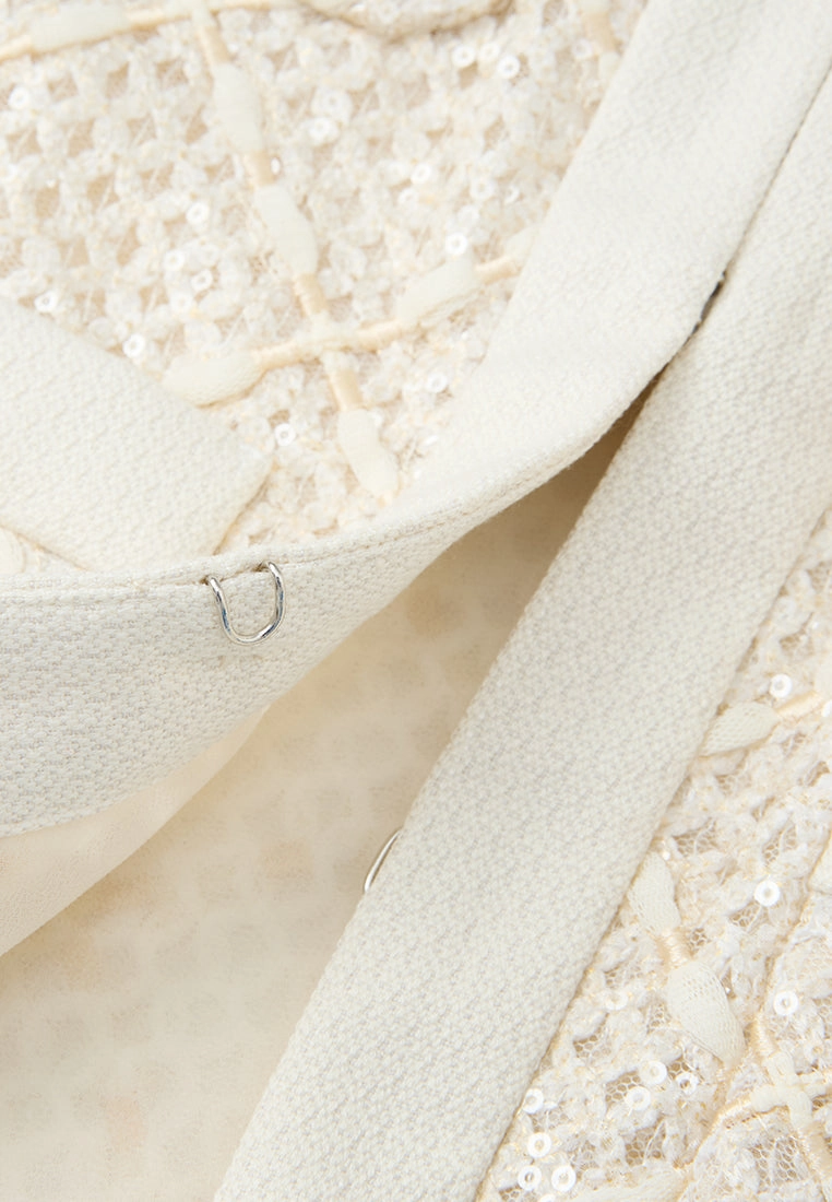 Diamond-pattern Pocketed Jacket